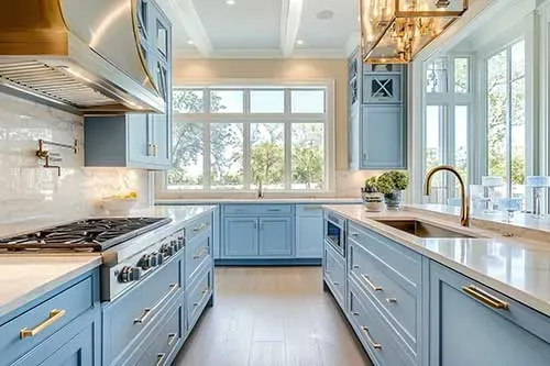Armoires de cuisine bleues
