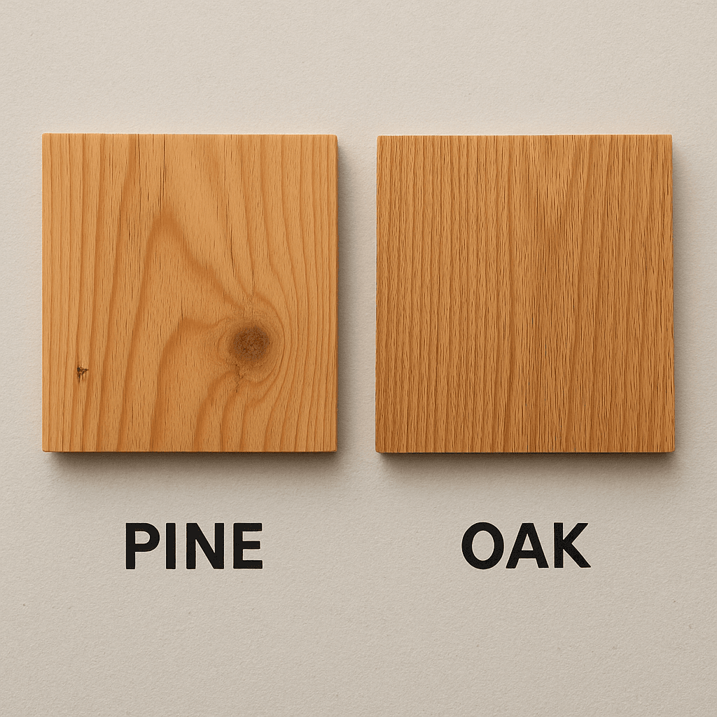 Échantillons de parquet en pin et en chêne