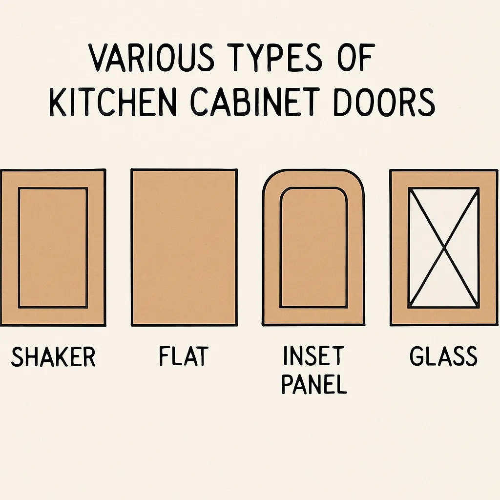Différents types de portes d'armoires de cuisine