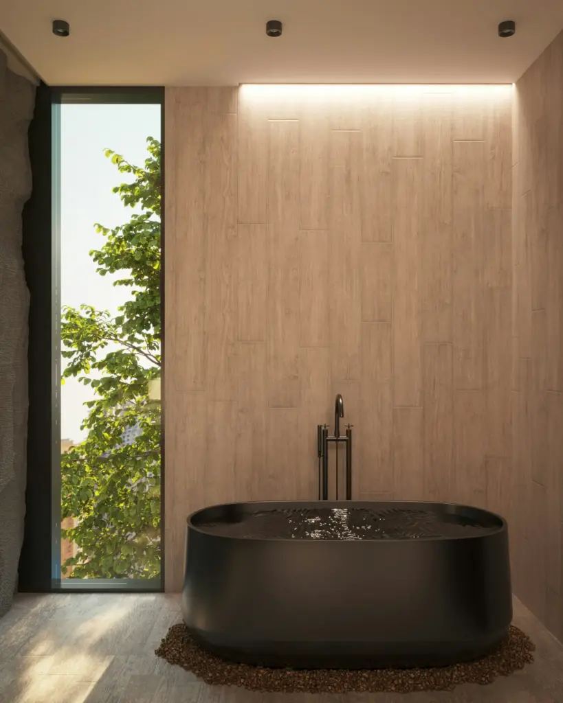 Une salle de bains respectueuse de l'environnement dotée d'équipements durables