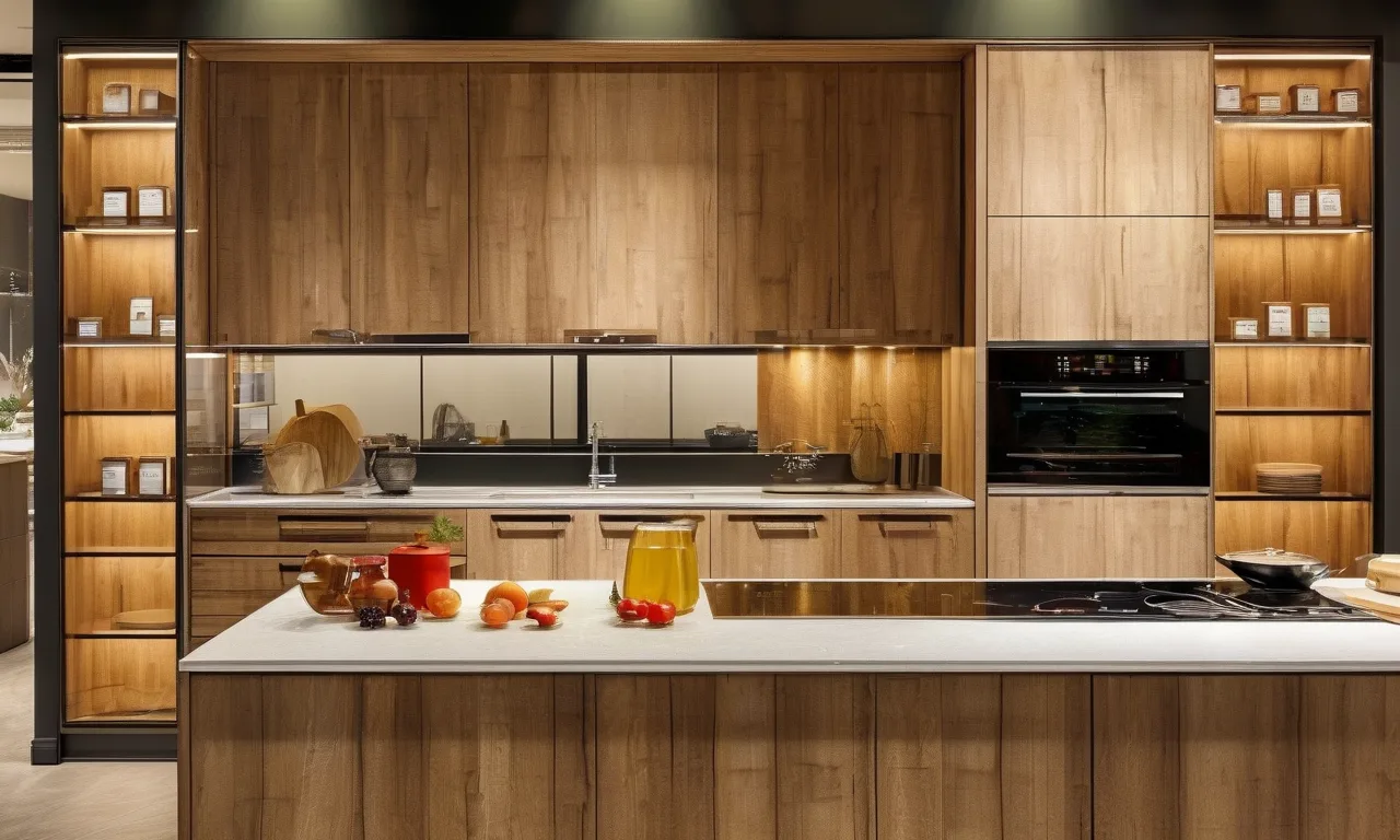 Kitchen cabinet material samples comparing plywood, MDF and solid wood